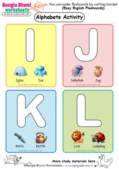 Capital Alphabets Activity Flashcards IJKL