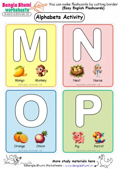 Capital Alphabets Activity Flashcards MNOP