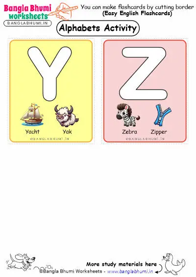 Capital Alphabets Activity Flashcards YZ