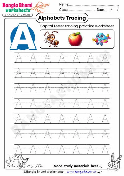 Uppercase Alphabet Letter Tracing Worksheets