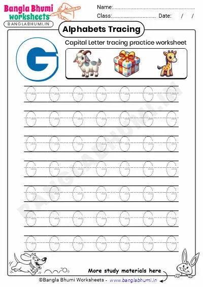 Free Capital Letter G Tracing Worksheet