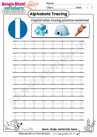 Free Capital Letter I Tracing Worksheet