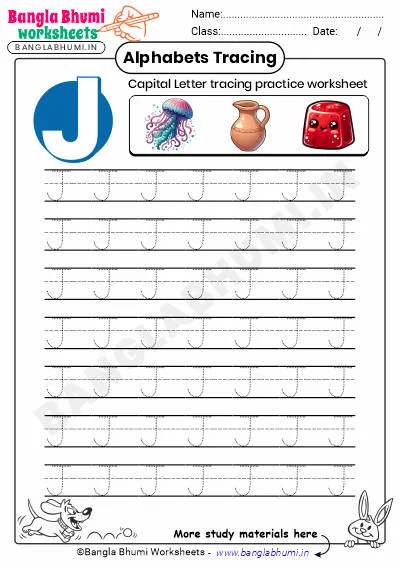 Free Capital Letter J Tracing Worksheet