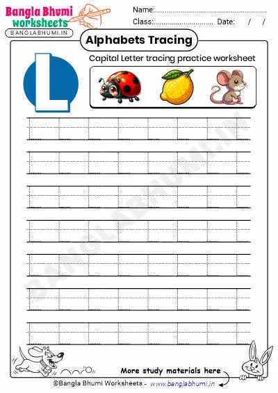 Free Capital Letter L Tracing Worksheet