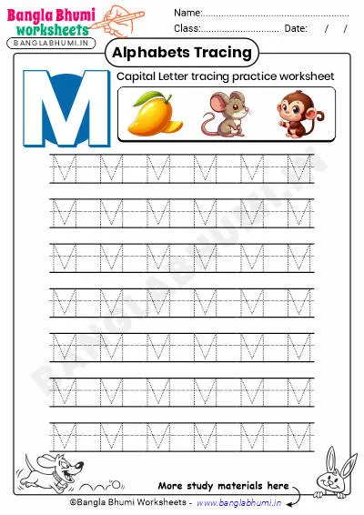 Free Capital Letter M Tracing Worksheet