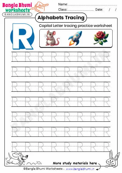 Free Capital Letter R Tracing Worksheet