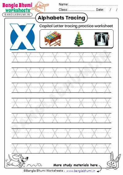 Free Capital Letter X Tracing Worksheet