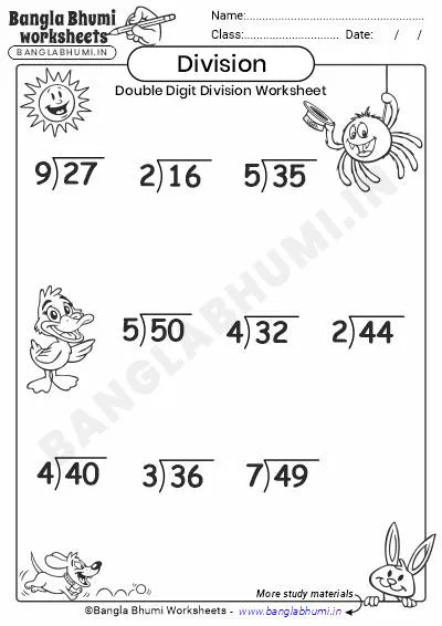 Free Double-Digit Division Worksheet PDF