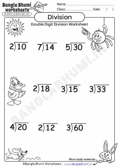 Free Double Digits Division Worksheets Download PDF