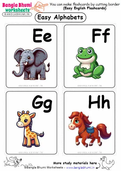 English Alphabets Activity Flashcards EFGH