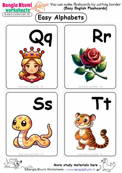 English Alphabets Activity Flashcards QRST