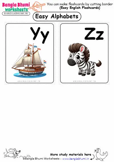 English Alphabets Activity Flashcards YZ