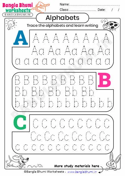 English Alphabets Tracing Worksheets