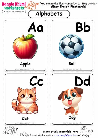 Free English Alphabets Words Flashcards PDF Download