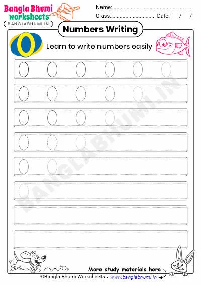 Free English Numbers Writing Worksheet PDF