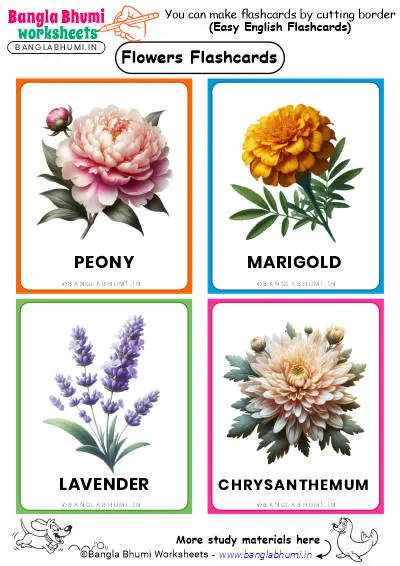 Free English Flowers Flashcards PDF Download