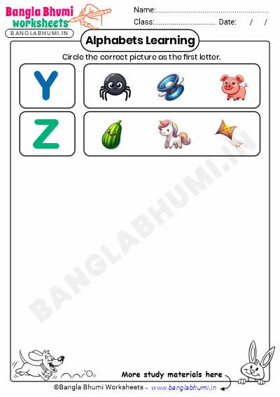 Free Circle the Correct Picture of Alphabet PDF Worksheet