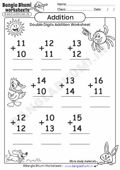 Free Double-Digit Addition Worksheet