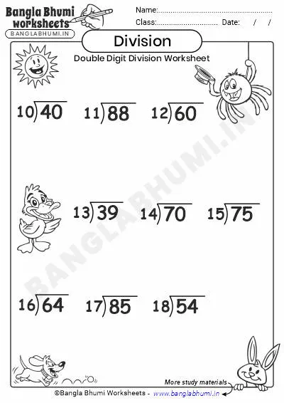 Free Double-Digit Division PDF Worksheet