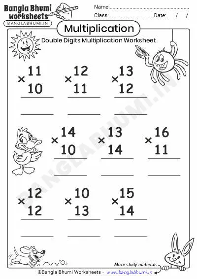 Free Double-Digit Multiplication Worksheet