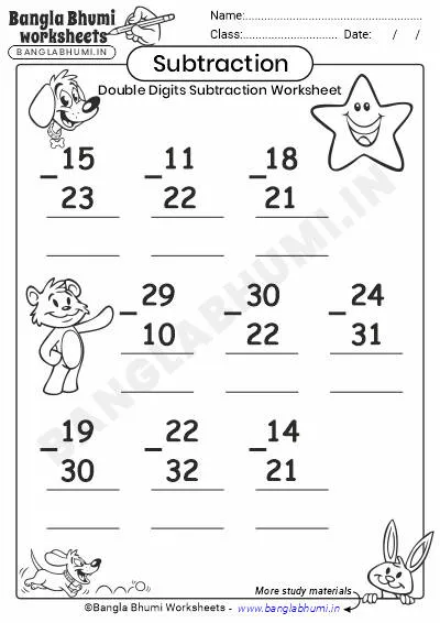 Free Double-Digit Subtraction PDF Worksheet