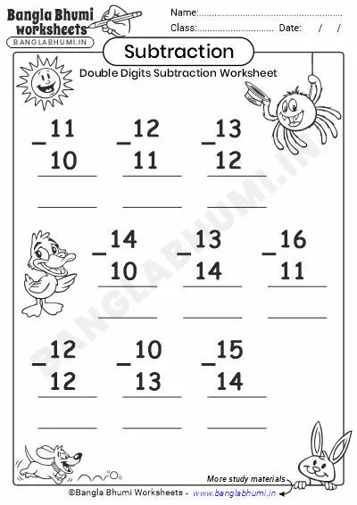 Free Double-Digit Subtraction Worksheet