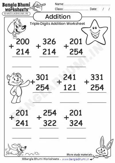 Free Triple-Digit Addition PDF Worksheet