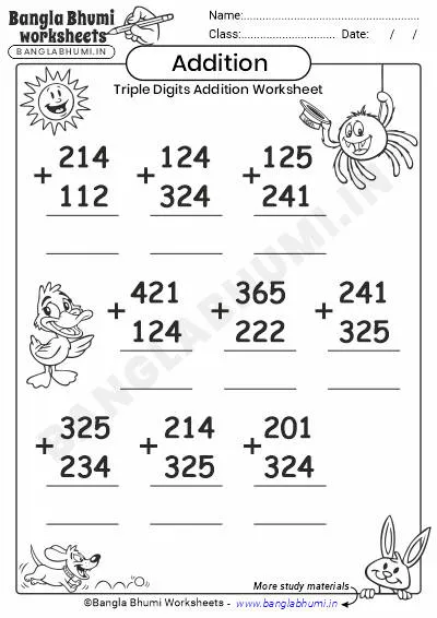 Free Triple-Digit Addition Worksheet