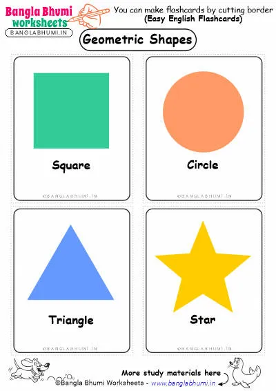 Free Geometric Shapes Learning Flashcards PDF Download