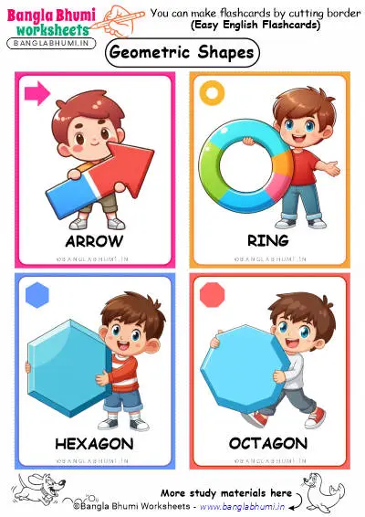 Free kids Shapes PDF Flashcard Download