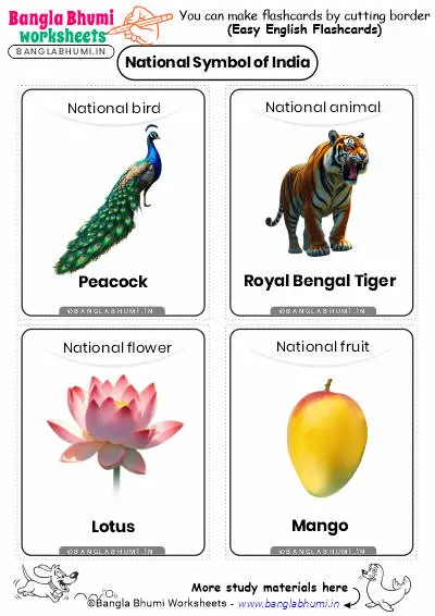 National Symbols of India Flashcards Download