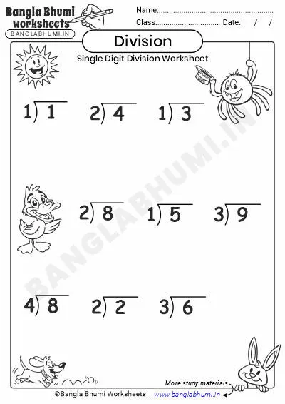 Free Division Worksheets Download PDF