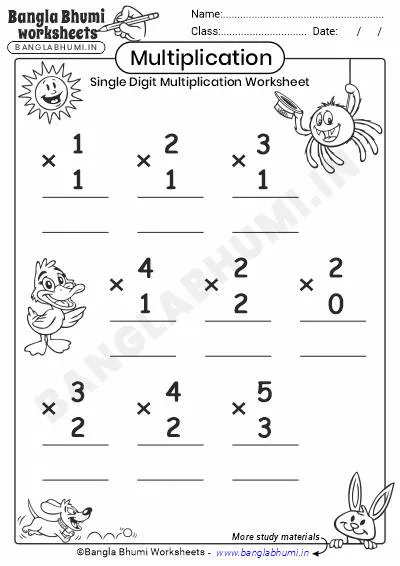 Free Multiplication Worksheets Download PDF