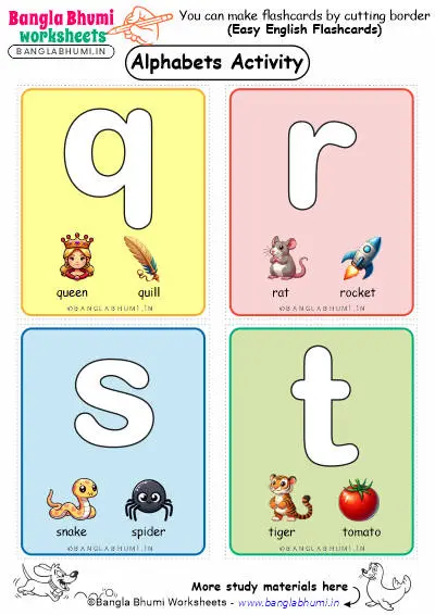 Small Alphabets Activity Flashcards qrst