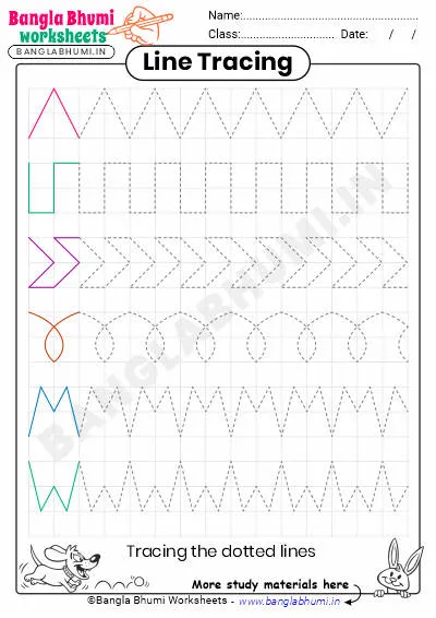 Free Tracing Line Worksheets PDF Download