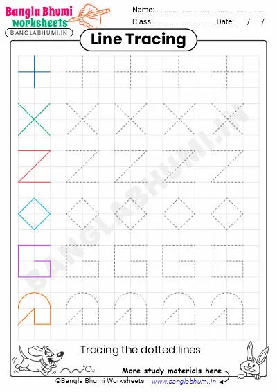 Free Tracing Line Worksheet PDF