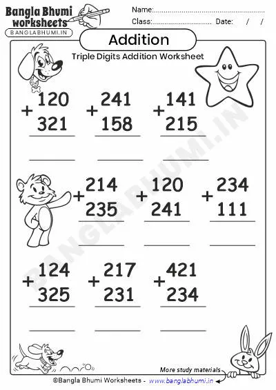 Triple-Digit Addition PDF Worksheet