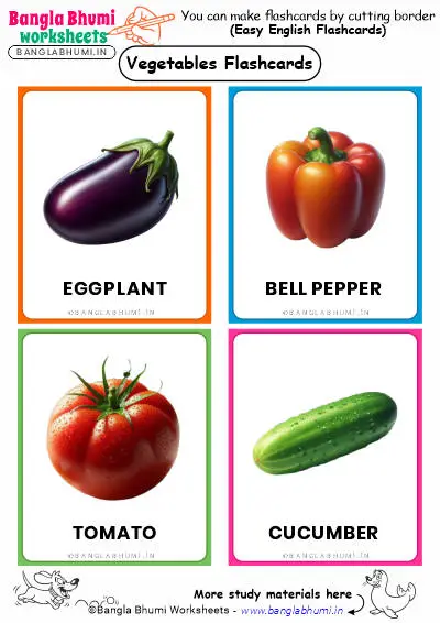 Free English Vegetables Flashcards PDF Download