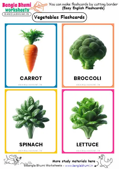 44+ Vegetables Flashcards PDF Download